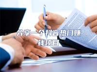 分享一個抖音熱門賺錢項目